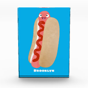 Bloc Photo Curieux hot dog Weiner dessin animé