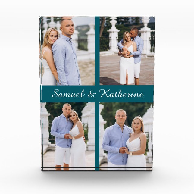 Bloc Photo Custom 4 Photo Collage Script Names Photo Block (Devant)
