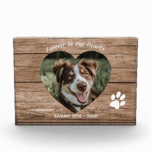 Bloc Photo Custom Chien Memorial Bois rustique et photo