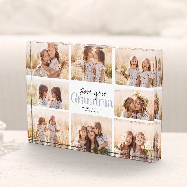 Bloc Photo Custom Love You Grandma Mothers Day Photo Collage (Sweet and simple gift for a wonderful grandma for Mother's Day!)
