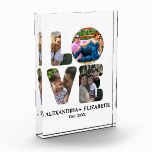 Bloc Photo Custom modern love 4 photo collage pour couples