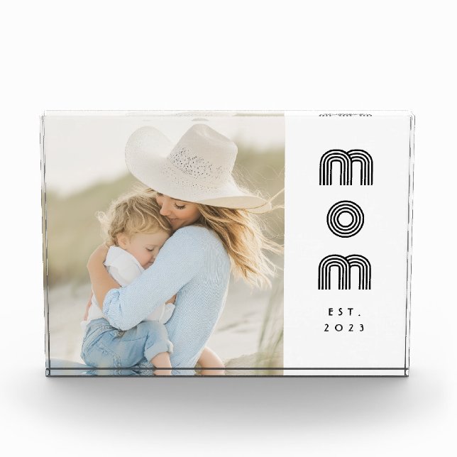 Bloc Photo Custom Mom Established Modern Retro Script Photo (Devant)