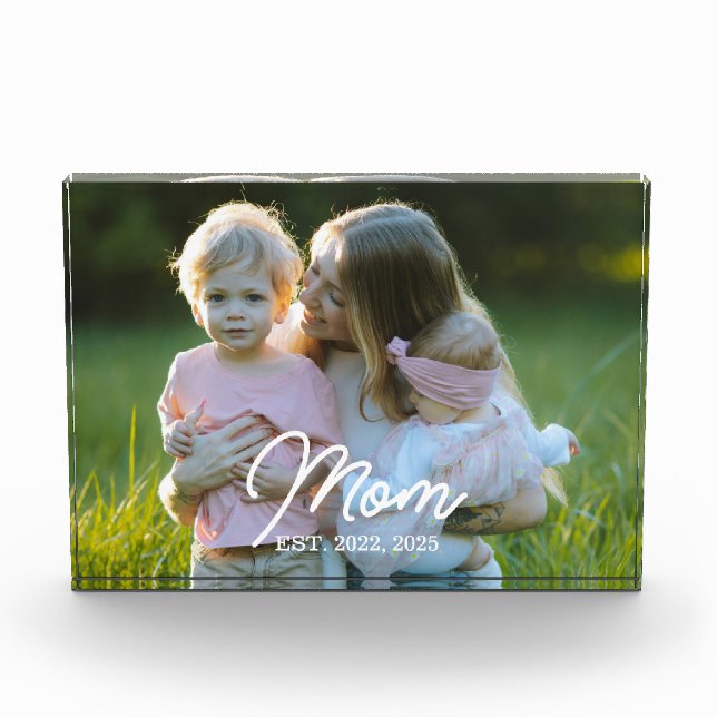Bloc Photo Custom Mom Established Modern Script Photo (Devant)