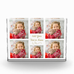 Bloc Photo Cute 6 pic Collage minimaliste or et blanc grille