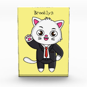 Bloc Photo Cute chaton chat en costume d'affaires dessin anim
