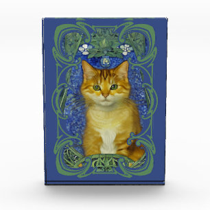 Bloc Photo Cute Kitten au style Art Nouveau Vintage