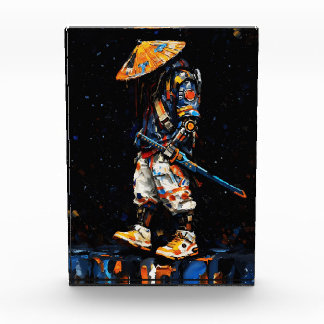 Bloc Photo Cyber Ninja Palette Knife Neon Orange Impasto