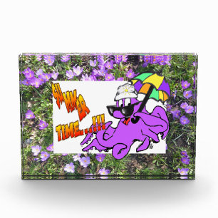 Bloc photo de Crocus aux fleurs violettes