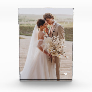 Bloc photo de mariage moderne en forme de cœur bla