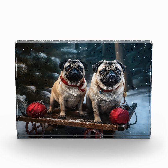 Bloc Photo Décor de Noël carlin Snowy Sleigh (Devant)