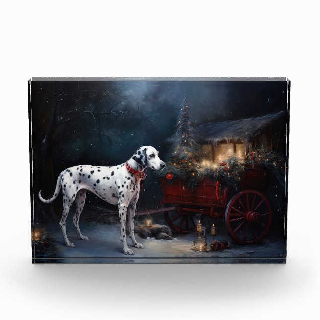 Bloc Photo Décor de Noël Dalmatien Snowy (Devant)