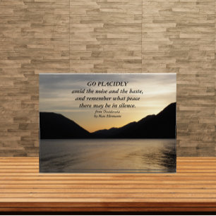 Bloc Photo Desiderata Verse Lac Sunset Paysage
