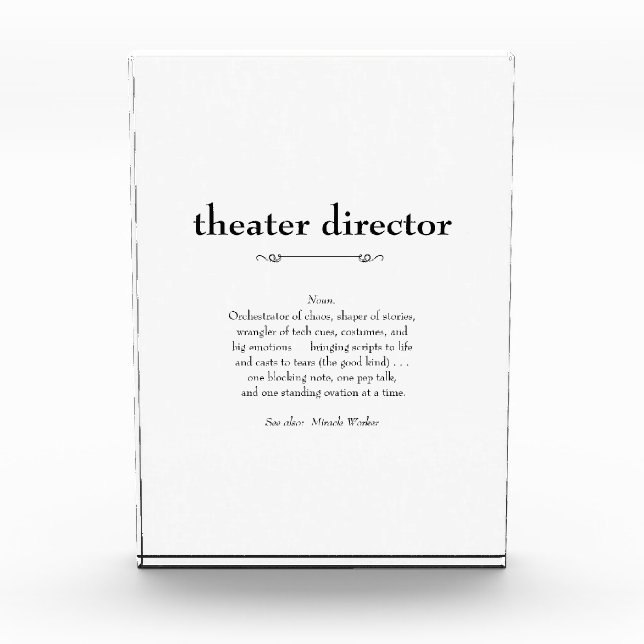 Bloc Photo Directeur de théâtre Définition Merci Cadeau (Devant)