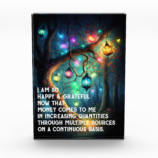 Bloc Photo Droit d'attraction Manifestation de l'argent Citat (Devant)