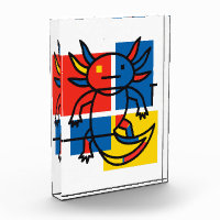 Drôle de motif d'art abstrait Axolotl Piet Mondria