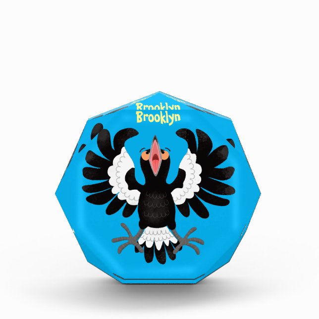 Bloc Photo Drôle dessin animé de Magpie australienne (Devant)