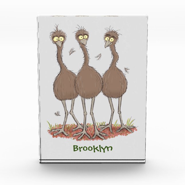 Bloc Photo Drôle dessin animé du trio australien emu (Devant)