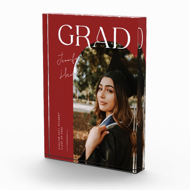 Bloc Photo Elegant Graduation Photo Block with Name and Schoo (Droite)