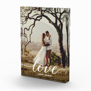 Bloc Photo Elegant Love Script Mariage Photo Nouveaux mariés