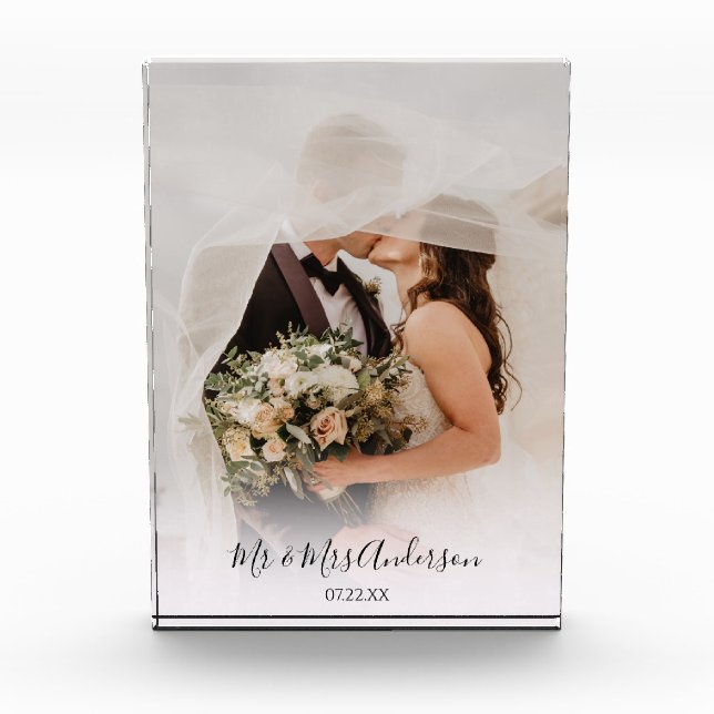 Bloc Photo Élégant Mariage personnalisé (Devant)