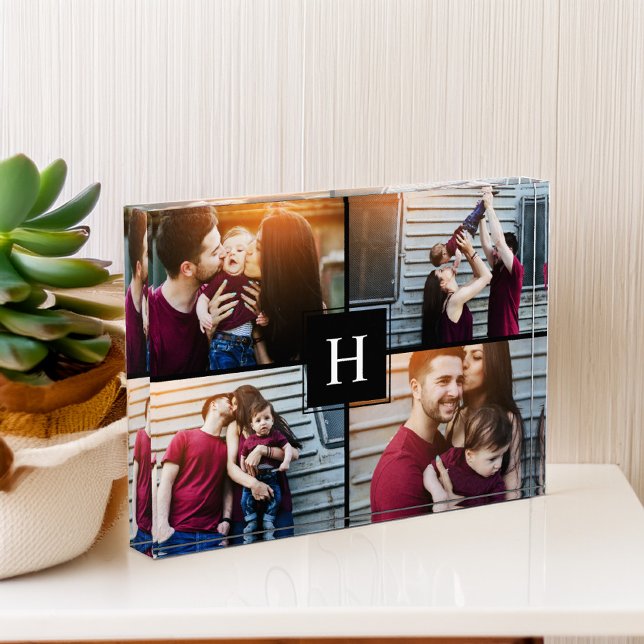 Bloc Photo Élégant Monogramme Photo Collage (Créateur téléchargé)