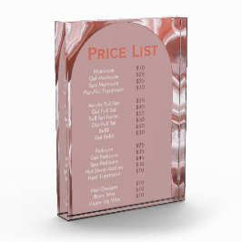 Bloc Photo Elégant rose Peach Beauty Salon Menu
