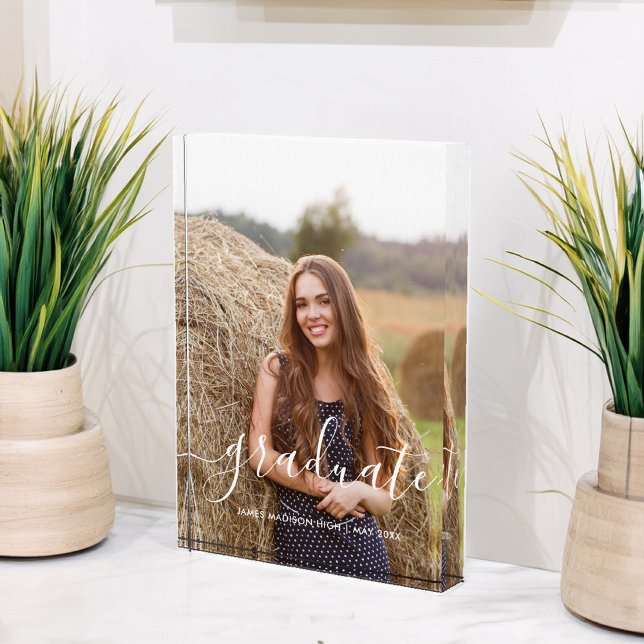 Bloc Photo Élégant script "Graduate" personnalisé (Créateur téléchargé)