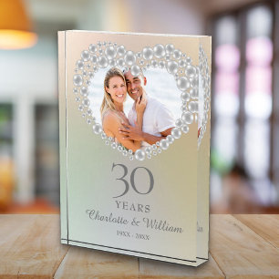 Bloc Photo Élégante perle d'anniversaire de mariage 30 ans