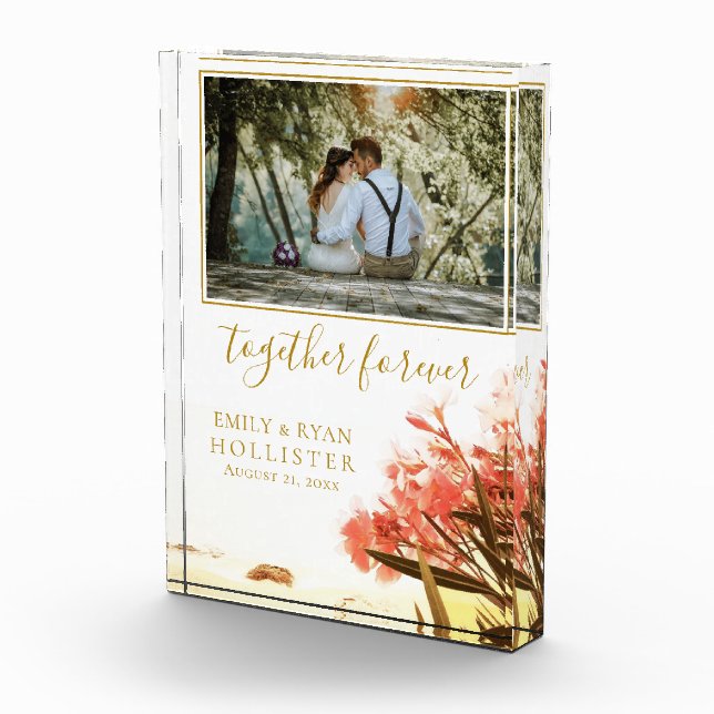 Bloc Photo Ensemble pour toujours Script Oleander Floral Mari (Droite)