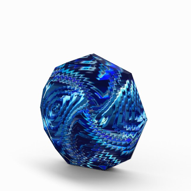 Bloc Photo étoile bleue ondulée avec zag zig traits à spirale (Droite)