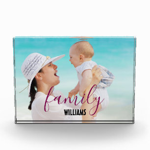 Bloc Photo FAMILLE Moderne Simple Coeurs Amour Script Photo