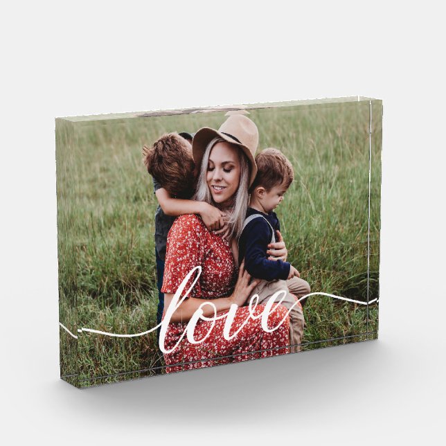 Bloc Photo Family Love Script Photo personnalisée (Gauche)