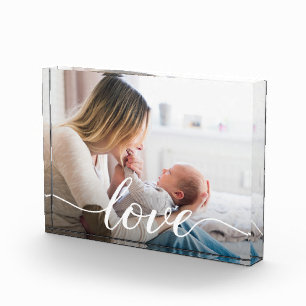 Bloc Photo Family Love Script Photo personnalisée pour Maman