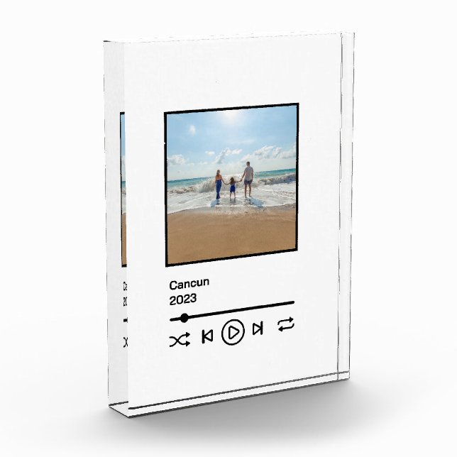 Bloc Photo Family Vacation Memory Music Controls mp3 Buttons (Gauche)