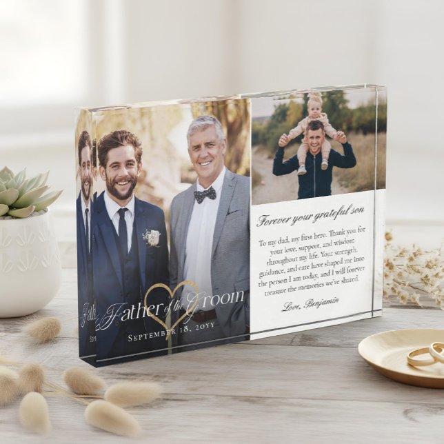 Bloc Photo Father of the Groom Heart Wedding Then & Now Photo (Father of the Groom Heart Wedding Then & Now Photo)