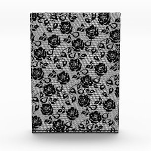 Bloc Photo Faux Black Lace Roses Fishnet Photo Block