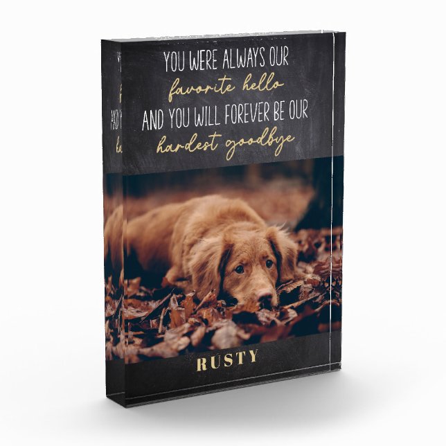 Bloc Photo Favori Hello Hardest Goodbye Pet Memorial (Gauche)