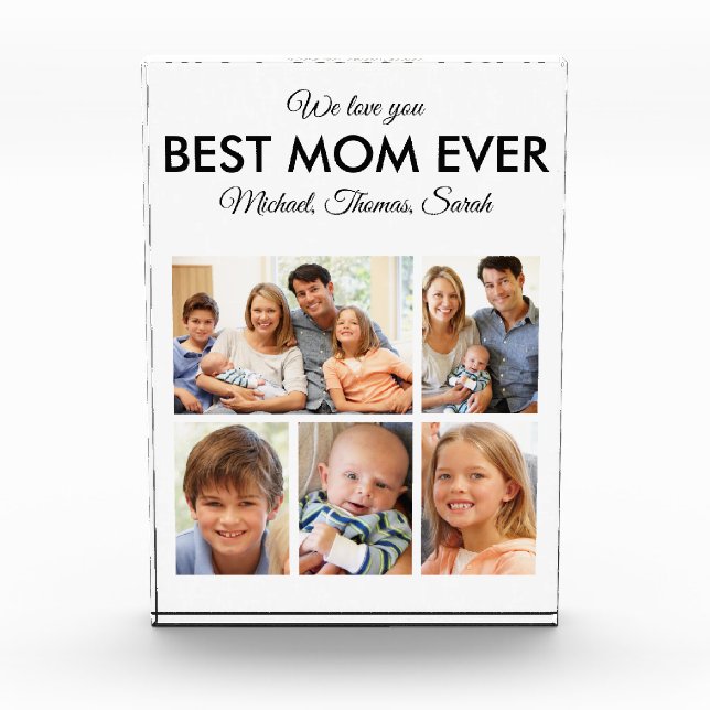 Bloc Photo Fête des mères Meilleure maman Jamais tendance Col (Devant)