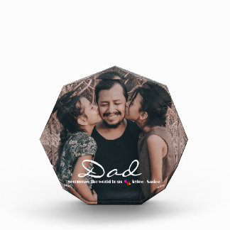 Bloc Photo Fête des pères personnalisée Photo Block Cadeau po