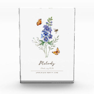 Bloc Photo Fleur de naissance Delphinium