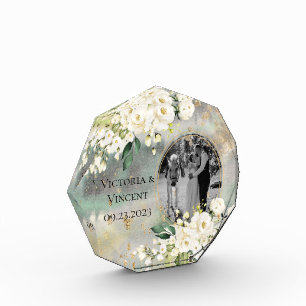 Bloc Photo Floral Gold Botanical Cream Nom photo Mariage