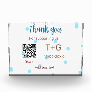 Bloc Photo Fonds Lune de miel Ajouter Q R code nom de couple