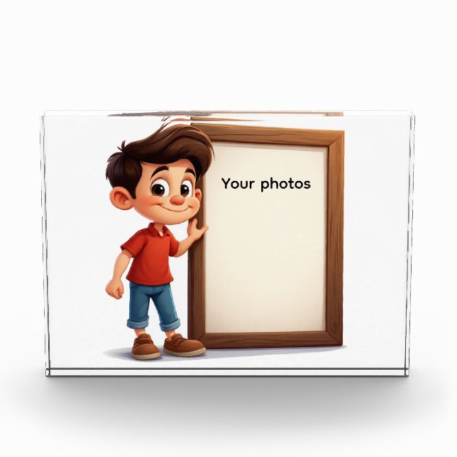 Bloc Photo Fotoframe Design mit Jungen - Heb deinen Moment ho (Devant)
