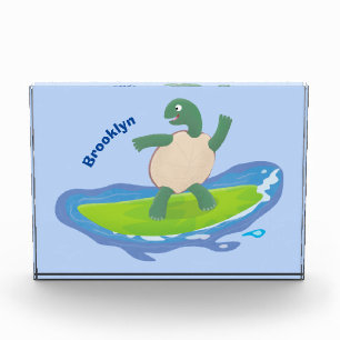 Bloc Photo Funny tortoise wave surfing cartoon