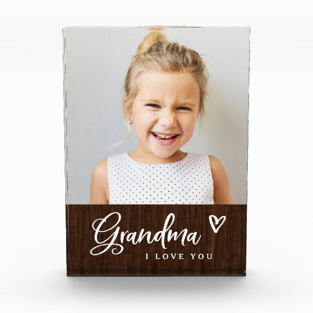 Bloc Photo Garder l'amour pour grand-mère| Cute et rustique (Devant)