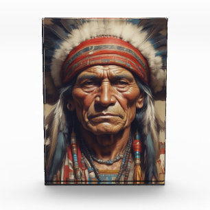 Bloc Photo Geronimo Portrait du chef guerrier indien