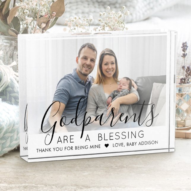 Bloc Photo Godparents Merci Baptême ou le baptême moderne (Créateur téléchargé)