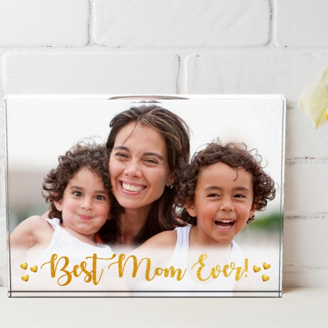 Bloc Photo Gold Foil Meilleure maman jamais frontière légère (Créateur téléchargé)