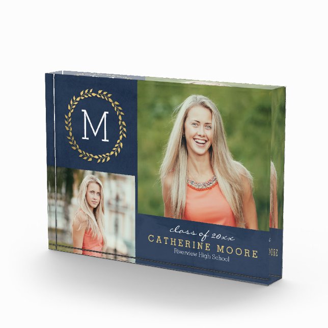 Bloc Photo Grad Initial ÉDITABLE COULEUR Graduation Bloc phot (Droite)