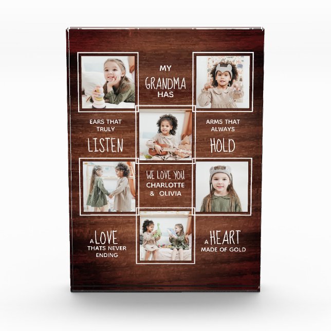 Bloc Photo Grand-mère rustique Collage photo de grand-mère (Devant)